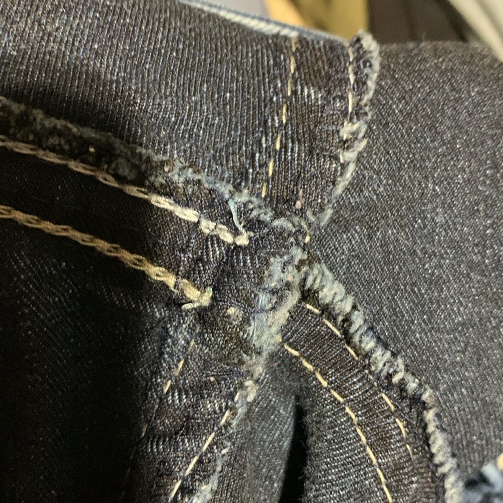 Wallflower Jeans 7 Reg Jr Blue Stretchy Bootcut Embroidered Back Flap Pockets - Picture 13 of 15